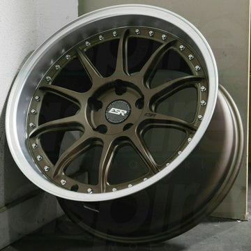 ESR CS12 Bronze With Machined Lip Wheels 18x9.5 +22 5x114.3 18 Inch Rims Set 4