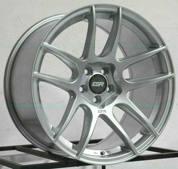 18x9.5 5x120 +22 ESR CS8 Wheels Hyper Silver 18 Inch Rims Set of 4