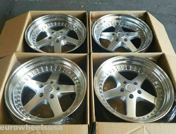18x8.5 5x100 +30 Silver 18" ESR SR04 Wheels For VW MK4 Jetta Golf Passat Scion