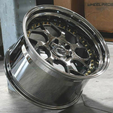 19x9.5 Aodhan DS01 5x114.3 +15 Black Chrome Wheels 19" DS1 Rims (Set of 4)