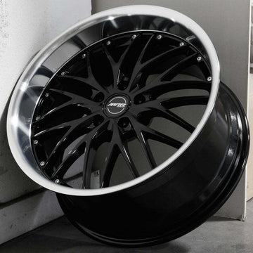 18" MRR GT1 Wheels Black Machined Lip 18x8.5 +20 18x9.5 +24 5x120 Rims Set of 4