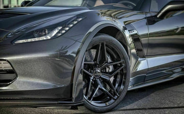 MRR M755 Black 19x9.5 +50 / 20x11 +73 Wheels Set For Chevy Corvette C6 C7 Z51