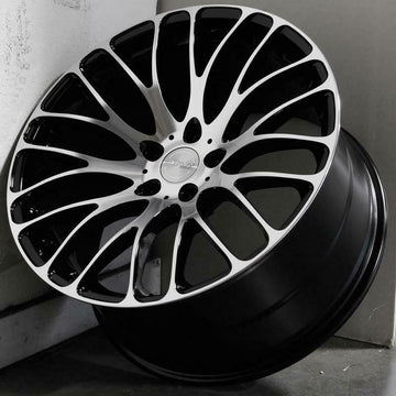 20x10.5 MRR HR6 Wheels 5x114.3 +20 Aggressive Fit Black Machined Concave Rims