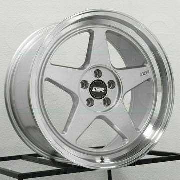 18x9.5 5x114.3 +15 ESR CR5 Wheels 18" Hyper Silver Rims Set 4