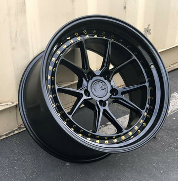 18x10.5 5x114.3 +15 Aodhan DS08 Gloss Black 18 Inch Concave Wheels Set 4 Rims