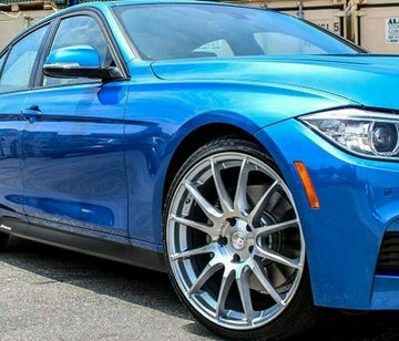 19" MRR GF6 Silver Machined Wheels 19x8.5 5x120 +20 Ground Force Rims Set 4