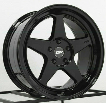 18x8.5 +30 / 18x9.5 5x100 +35 ESR CR5 Wheels 18" Gloss Black Rims Set 4