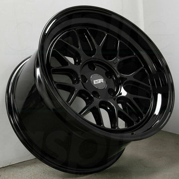 18x9.5 +15 / 18x10.5 +15 5x114.3 ESR CR1 Wheels 18" Gloss Black Rims Set 4