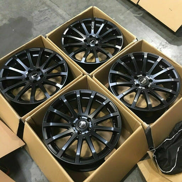 18x9.5 MRR HR9 5x112 +25 Wheels Matte Black 18" Rims Set (4)