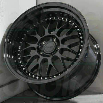 18 Inch ESR SR01 Gloss Black Deep Dish Wheels 18x9.5 5x120 +35 Rims Set 4