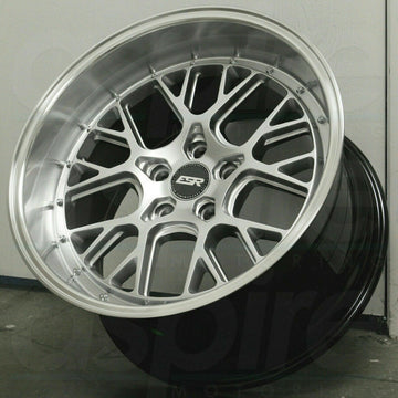 19 Inch ESR CS11 Silver Machined Lip Wheels 19x9.5 +15 5x114.3 Rims Set 4