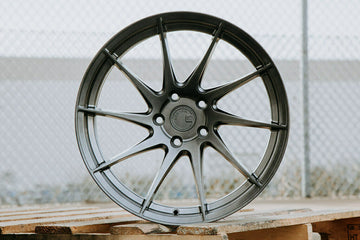 Aodhan AH09 18x8.5 +35 5x112 Hyper Black Directional 18 Inch Wheels Rims Set 4