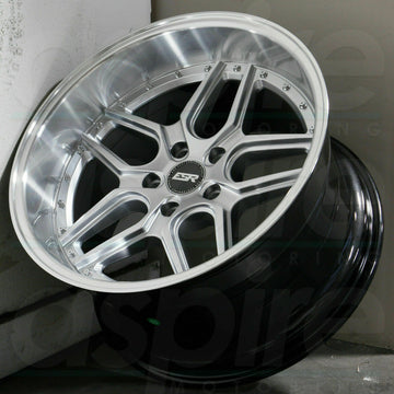 19 Inch ESR CS15 Silver Machined Lip Wheels 19x10.5 +22 5x120 Rims Set 4