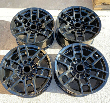 17x8 Flow Forged Gloss Black Wheels Fit Toyota 4Runner Tacoma 6x139 +0 Rims Set