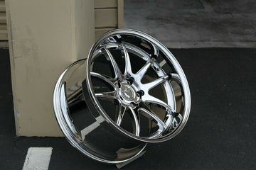 18x10.5 +15 AodHan DS02 Wheels 5x114.3 Vacuum Platinum Chrome 18"  Rims (Set 4)