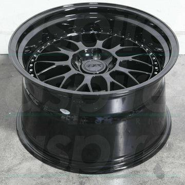 18 Inch ESR SR01 Gloss Black Deep Dish Wheels 18x10.5 5x100 +22 Rims Set 4
