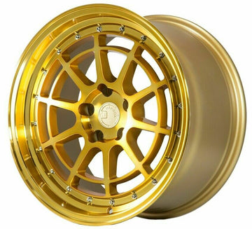 18x9.5 Aodhan AH04 5x114.3 +30 Wheels Gold Machined Face 18" Rims (Set of 4)