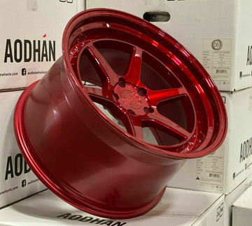 18x9.5 / 18x10.5 +22 Aodhan DS09 Wheels 5x114.3 Candy Red Rims 18" Set 4