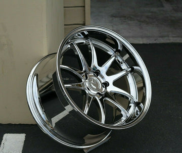 18x9.5 +15 AodHan DS02 Wheels 5x114.3 Vacuum Chrome 18 Inch Rims Set 4