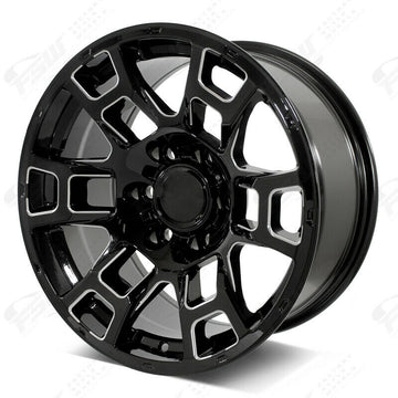 22" Black Wheels for Lifted Toyota Tacoma Off Road 2016 & up (6x139.7) 22x9 +0mm