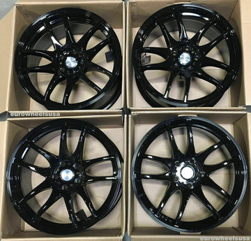 ESR SR08 Gloss Black Wheels 18x9.5 / 18x10.5 +15 5x114.3 Rims 18 Inch Set 4