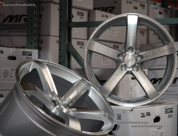 18" MRR VP5 Wheels Silver Machined 18x8.5 +35 / 18x9.5 +35 5x112 Rims Set 4