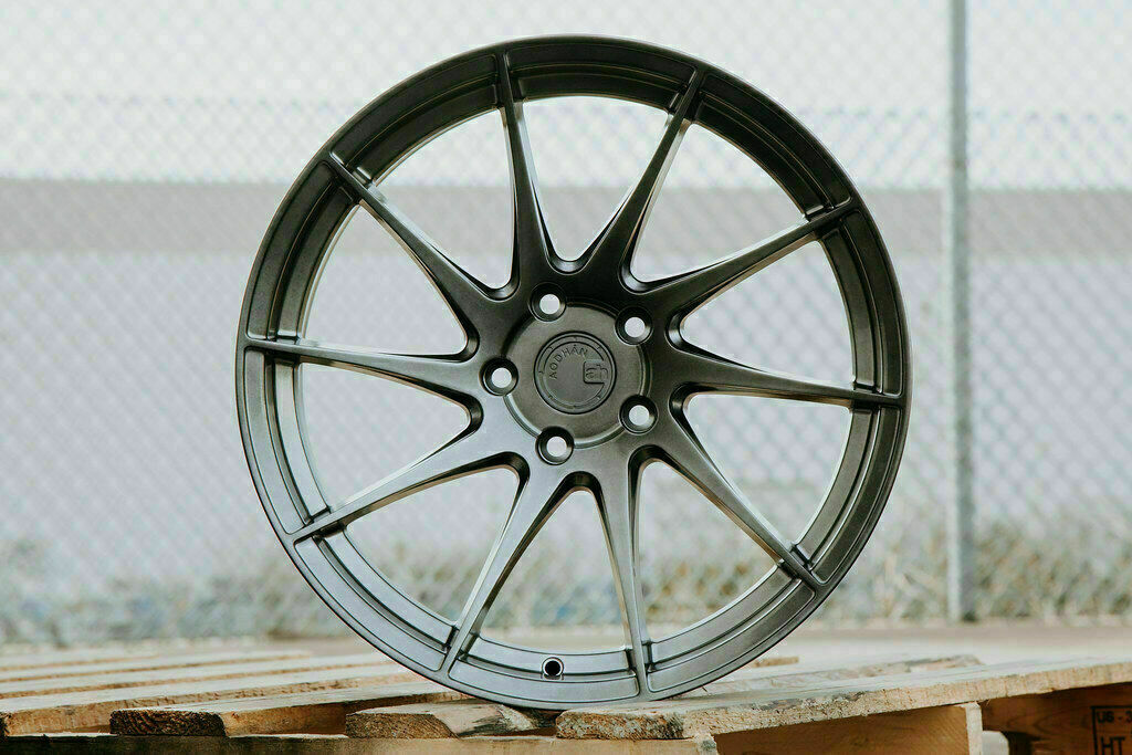 Aodhan AH09 18x8.5 +35 5x108 Hyper Black Directional 18 Inch Wheels Ri ...