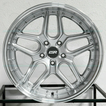19 ESR CS15 Silver Machined Lip Wheels 19x8.5 +30 5x120 Rims Set 4