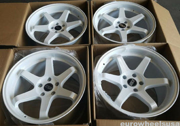 ESR SR07 Gloss White 18 Inch Wheels 18x10.5 +22 5x114.3 Rims Set 4