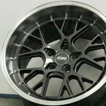 ESR CS11 Gun Metal Machined Lip Wheels 18x10.5 +15 5x114.3 18 Inch Rims Set 4