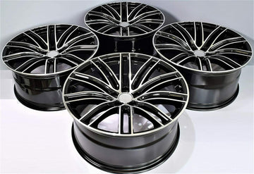 22" Wheels For Porsche Panamera 22X10 / 22x11 Black Machined 5x130 (Rims Set 4)