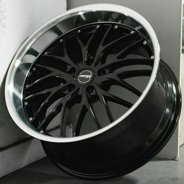19" MRR GT1 Gloss Black Machined Lip Wheels 19x9.5 5x120 +40 Rims Set 4