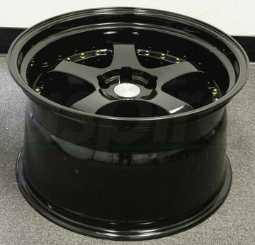 18x9.5 Wheels Black Gold With Rivets Aodhan AH03 5x114.3 +30 Rims 18" (Set of 4)