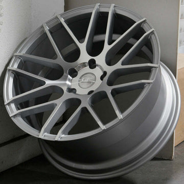 19x9.5 MRR GF7 Wheels Silver Machined 19" 5x112 +25 Ground Force Rims Set 4