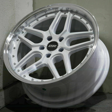 ESR CS15 Wheels 18x9.5 +22 5x114.3 Gloss White Machined Lip 18 Inch Rims Set 4