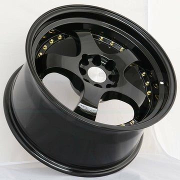 AodHan AH03 15x8 4x100 / 4x114.3 +20 Gloss Black Fit Honda Civic CRX 15" Rims