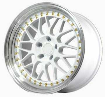 18" Aodhan Ah02 Wheels White Machined Lip 18x8.5 +35 / 18x9.5 +30 5x100 Set 4