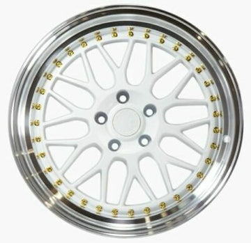 18x9.5 Aodhan Ah02 Wheels 5x114.3 +30 White Machined Lip 18 Inch Rims Set 4