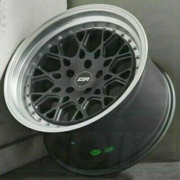 19" ESR CS3 Graphite Machined Lip Wheels 19x9.5 +35 5x114.3 Rims Set 4