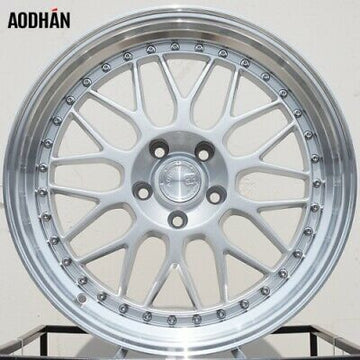 18x9.5 Aodhan Ah02 Wheels 5x114.3 +30 Silver Machined Lip 18 Inch Rims Set 4