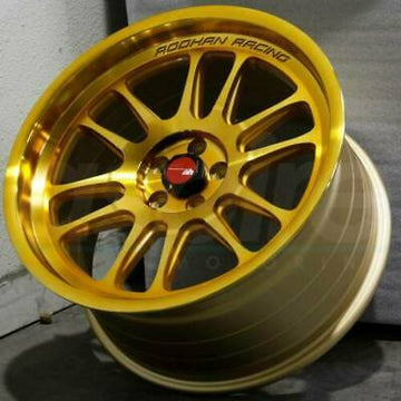 18" Aodhan Ah07 Gold Machined Wheels 18x9.5 +30 5x100 Rims (Set 4)