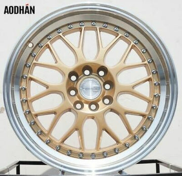 17x8 Gold Machined Lip  AH02 17" Wheels 4x114/4x100 +35 Fits Accord Civic Rims