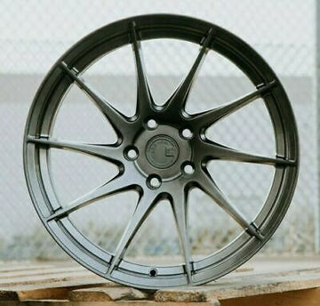Aodhan AH09 18x8.5 +35 5x108 Hyper Black Directional 18 Inch Wheels Rims Set 4