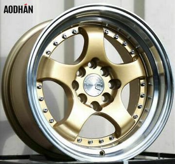 AodHan AH03 16x8 4x100 / 4x114.3 +15 Gold Wheels 16 Inch Rims Set 4