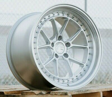 18x9.5 5x114.3 +30 Aodhan DS08 Silver Machined 18 Inch Concave Wheels Set 4