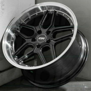 19 Inch ESR CS15 Gloss Graphite Machine Lip Wheels 19x9.5 +35 5x114.3 Rims Set 4