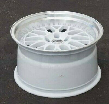 18 Inch ESR SR01 White Machined Lip Wheels 18x9.5 / 18x10.5 5x114.3 +15 Rims