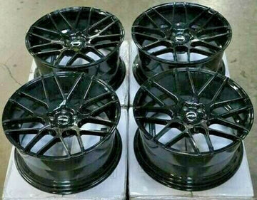 MRR GF7 Wheels 18x8 +35 /18x9 +40 5x112  Gloss Black 18" Ground Force Rims Set 4