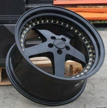 18x8.5 5X100 +30 Black 18" ESR SR04 Wheels For VW MK4 Jetta Golf Passat Scion