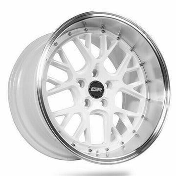 ESR CS11 White Machined Lip Wheels 18x10.5 +22 5x114.3 18 Inch Rims Set 4